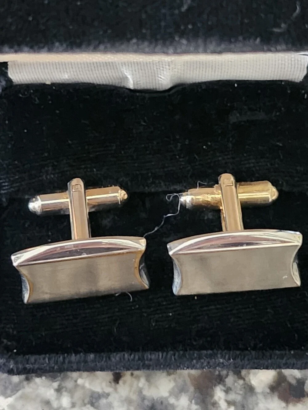Vtg Hickok USA Men's Silver-Tone Minimalist Rectangular Cufflinks